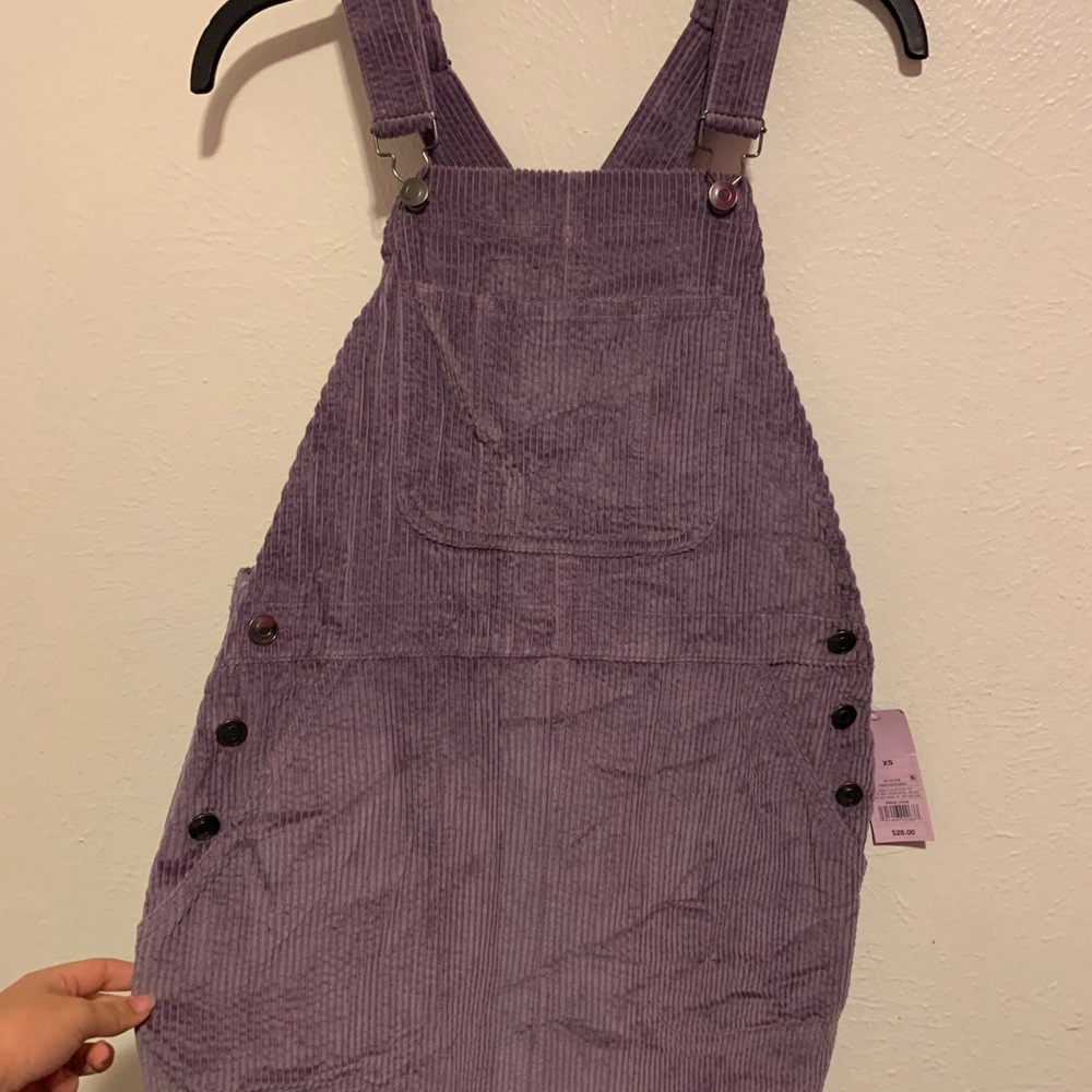 Purple skirt overalls